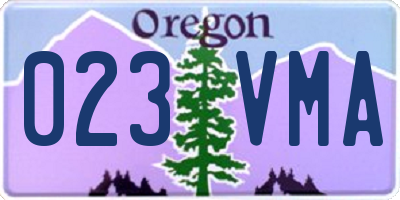 OR license plate 023VMA