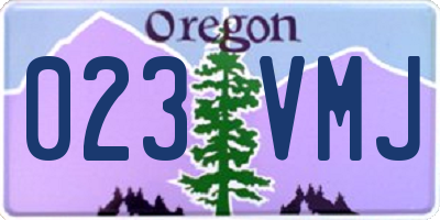 OR license plate 023VMJ
