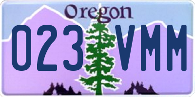 OR license plate 023VMM