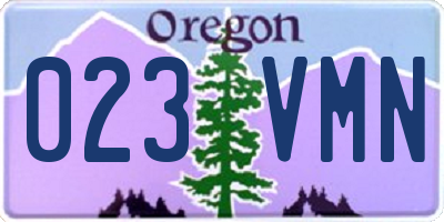 OR license plate 023VMN