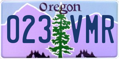 OR license plate 023VMR