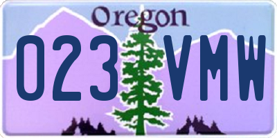 OR license plate 023VMW