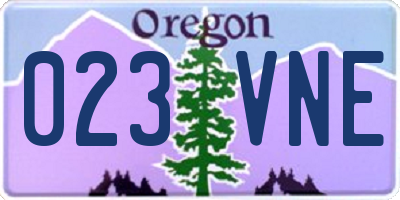 OR license plate 023VNE