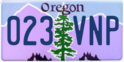 OR license plate 023VNP