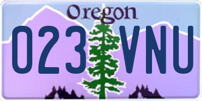 OR license plate 023VNU