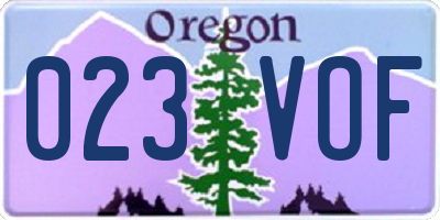 OR license plate 023VOF