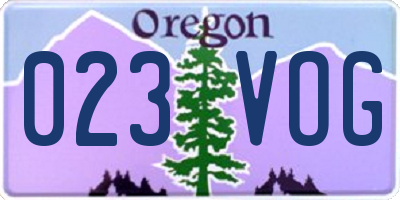 OR license plate 023VOG