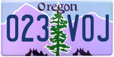 OR license plate 023VOJ