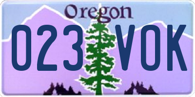 OR license plate 023VOK