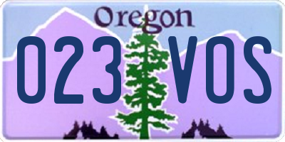 OR license plate 023VOS