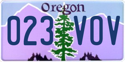 OR license plate 023VOV