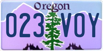 OR license plate 023VOY