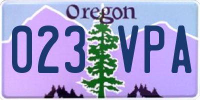 OR license plate 023VPA