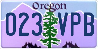 OR license plate 023VPB