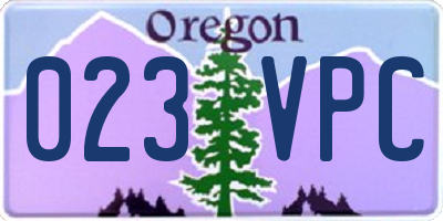 OR license plate 023VPC