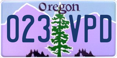 OR license plate 023VPD