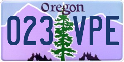 OR license plate 023VPE