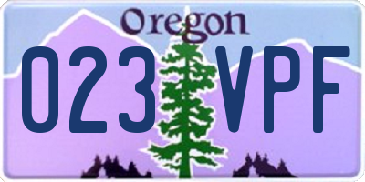 OR license plate 023VPF