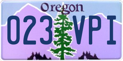 OR license plate 023VPI
