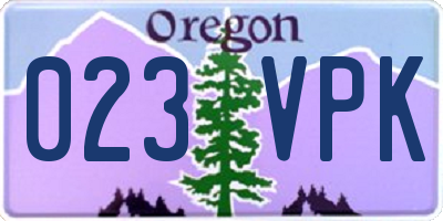 OR license plate 023VPK