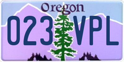 OR license plate 023VPL