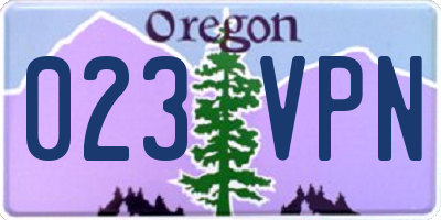 OR license plate 023VPN