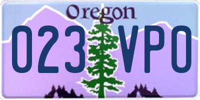 OR license plate 023VPO