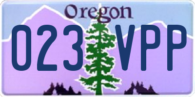 OR license plate 023VPP