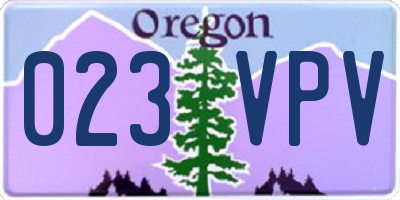OR license plate 023VPV