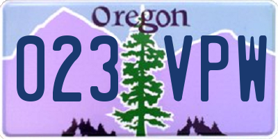 OR license plate 023VPW