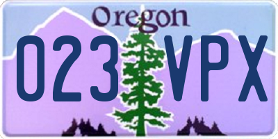 OR license plate 023VPX