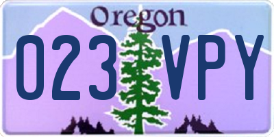 OR license plate 023VPY