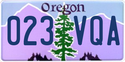 OR license plate 023VQA