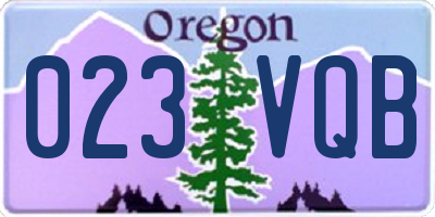 OR license plate 023VQB