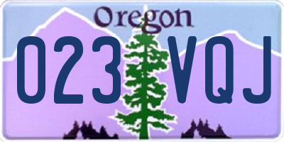 OR license plate 023VQJ