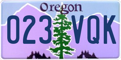 OR license plate 023VQK