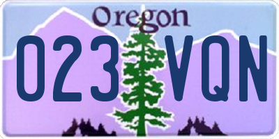 OR license plate 023VQN