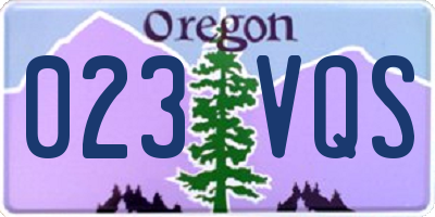 OR license plate 023VQS