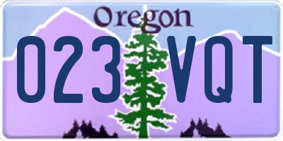 OR license plate 023VQT