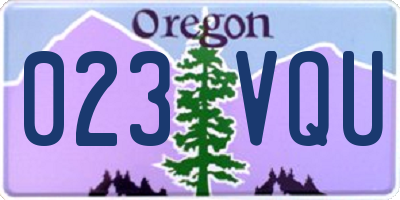 OR license plate 023VQU