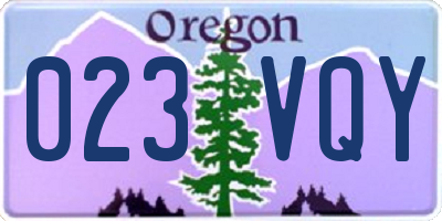 OR license plate 023VQY