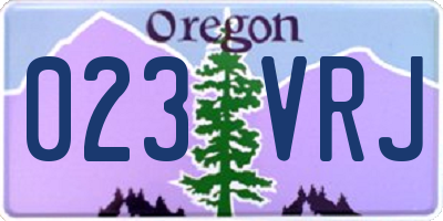 OR license plate 023VRJ