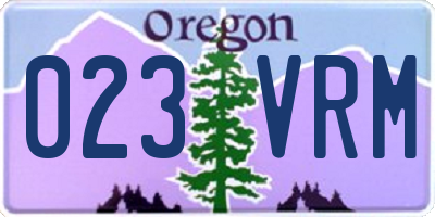 OR license plate 023VRM