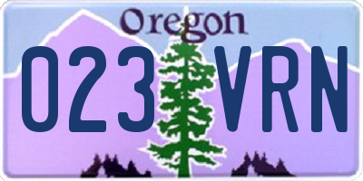 OR license plate 023VRN