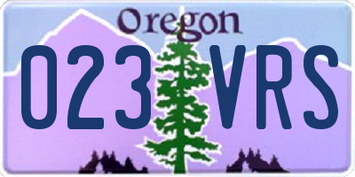 OR license plate 023VRS