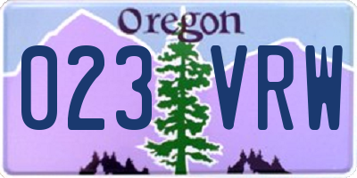 OR license plate 023VRW