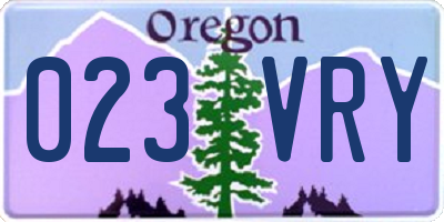 OR license plate 023VRY