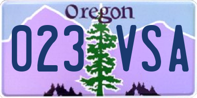 OR license plate 023VSA
