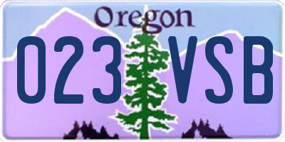 OR license plate 023VSB
