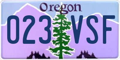 OR license plate 023VSF